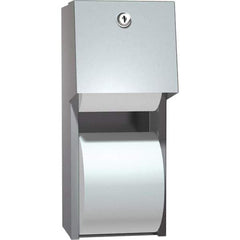 ASI-American Specialties, Inc. - Standard Double Roll Stainless Steel Toilet Tissue Dispenser - 6" Wide x 12" High x 6-1/2" Deep, Silver - Americas Industrial Supply