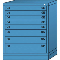 Lyon - 8 Drawer, Standard Mid-Range - Single Drawer Access Cabinet - Steel, 30" Wide x 28-1/4" Deep x 37-15/79" High, Wedgewood Blue - Americas Industrial Supply