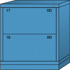 Lyon - 2 Drawer, Standard Bench Height - Single Drawer Access Cabinet - Steel, 30" Wide x 28-1/4" Deep x 33-1/4" High, Wedgewood Blue - Americas Industrial Supply