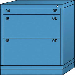 Lyon - 3 Drawer, Standard Bench Height - Single Drawer Access Cabinet - Steel, 30" Wide x 28-1/4" Deep x 33-1/4" High, Wedgewood Blue - Americas Industrial Supply