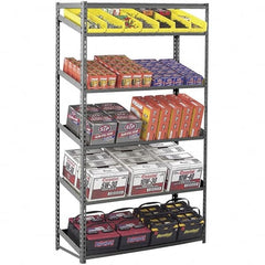 Tennsco - 5 Shelf Starter Flat Slope Open Steel Shelving - 48" Wide x 84" High x 24" Deep, Medium Gray - Americas Industrial Supply