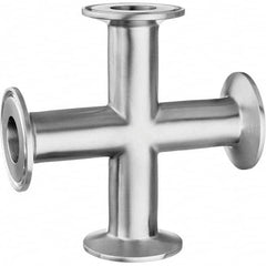 Value Collection - Sanitary Stainless Steel Pipe Fittings Type: Cross Style: Quick-Clamp - Americas Industrial Supply