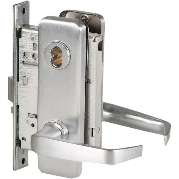 Office Lever Lockset for 1-3/4″ Thick Doors 6 or 7 Pin Length Best & Compatible (Core Not Included), 2-3/4″ Backset, Satin Chrome Finish