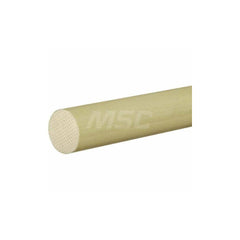 Plastic Rod: Garolite (G-10), 2' Long, 3/4″ Dia, Yellow Rockwell M-110