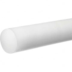 Plastic Rod: Polytetrafluroethylene, 1' Long, 3/16″ Dia, White Shore 55 D