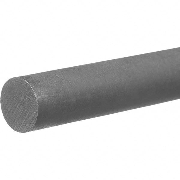 Plastic Rod: Polyvinylchloride, 3' Long, 1/2″ Dia, Gray Rockwell R-115