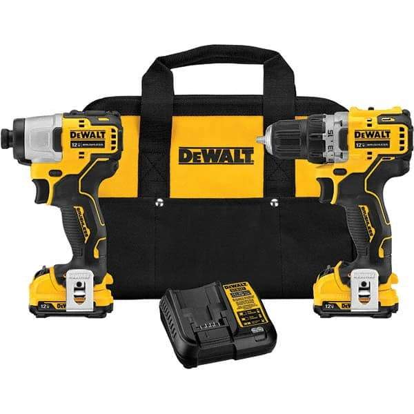 DeWALT - Cordless Tool Combination Kits Voltage: 12 Tools: Brushless Cordless Drill; Impact Driver - Americas Industrial Supply