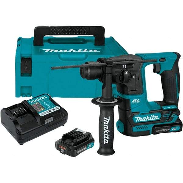 Makita - 12 Volt 5/8" Keyless Chuck Cordless Rotary Hammer - 0 to 4,800 BPM, 0 to 680 RPM, Reversible - Americas Industrial Supply