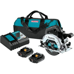 Makita - 18 Volt, 6-1/2" Blade, Cordless Circular Saw - 5,000 RPM, 2 Lithium-Ion Batteries Included - Americas Industrial Supply