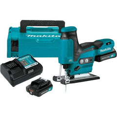 Makita - 12 Volt, 3,000 SPM, 7/8" Stroke Length, Lithium-Ion Cordless Jigsaw - 90° Cutting Angle, Series 12V MAX Battery Included - Americas Industrial Supply