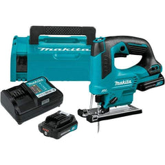 Makita - 12 Volt, 3,000 SPM, 7/8" Stroke Length, Lithium-Ion Cordless Jigsaw - 90° Cutting Angle, Series 12V MAX Battery Included - Americas Industrial Supply