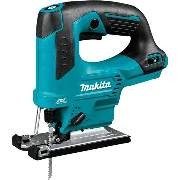 Makita - 12 Volt, 3,000 SPM, 7/8" Stroke Length, Lithium-Ion Cordless Jigsaw - 90° Cutting Angle, Series 12V MAX - Americas Industrial Supply