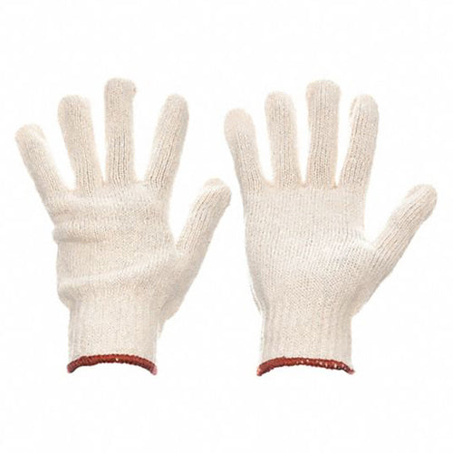 Size Small-EcoKnit - white ambidextrous knit glove - knit wrist - 80% polyester / 20% cotton - Americas Industrial Supply