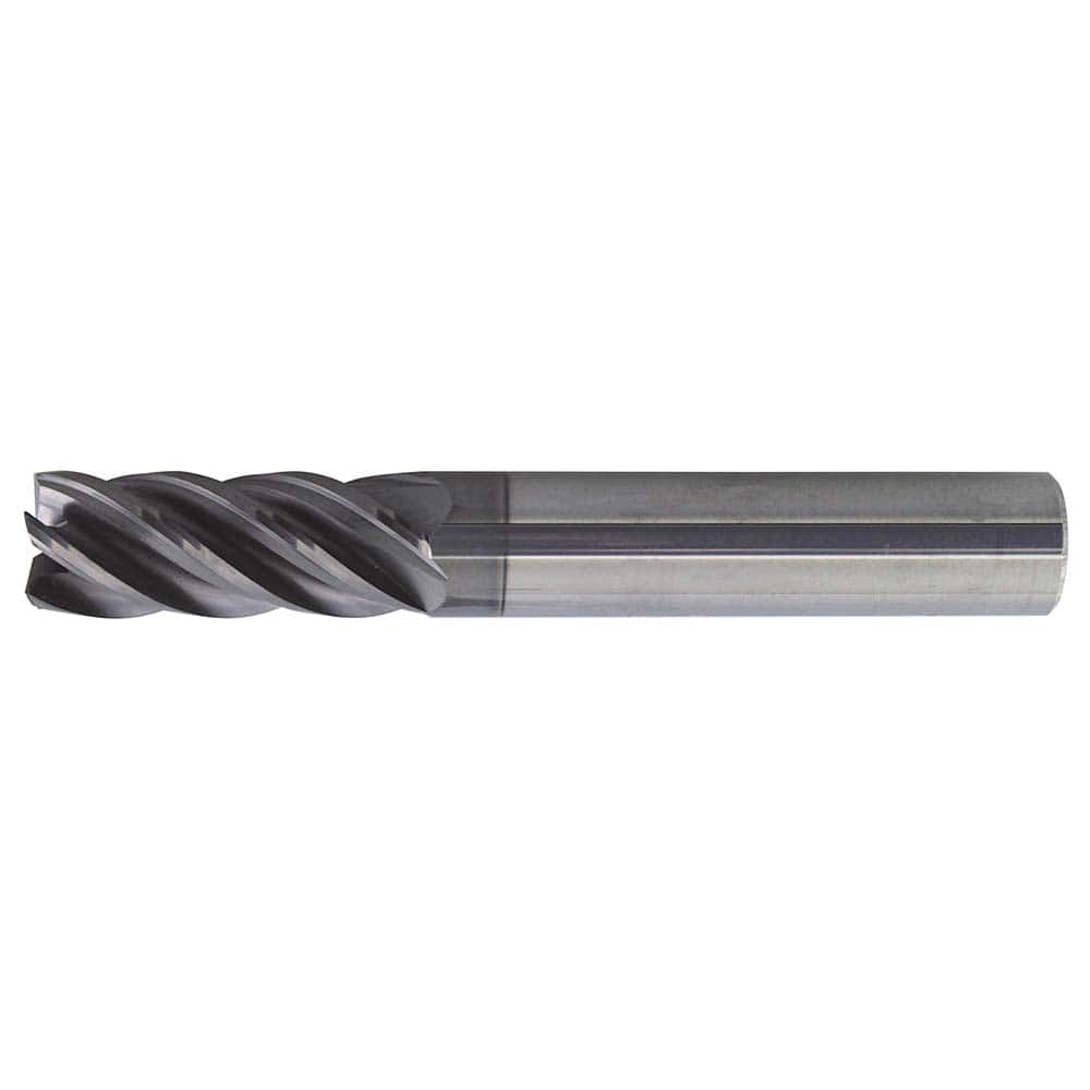 Square End Mill: 1/4'' Dia, 3/4'' LOC, 1/4'' Shank Dia, 2-1/2'' OAL, 5 Flutes, Solid Carbide Single End, PowerLayer Finish, Spiral Flute, 38 ° Helix, Centercutting, RH Cut, RH Flute, Series US556