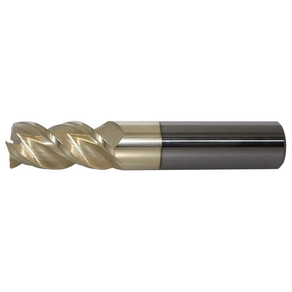 Corner Radius End Mill Head: 1/4″ Dia, 1-1/4″ LOC, 3 Flutes Solid Carbide, PowerLayer Coated, Series US362