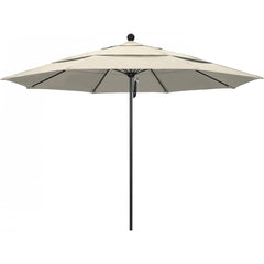 California Umbrella - Patio Umbrellas; Umbrella Diameter (Inch): 132 ; Height (Feet): 8.916 ; Fabric Color: Beige ; Base Included: No ; Frame Material: Aluminum ; Frame Color: Black - Exact Industrial Supply