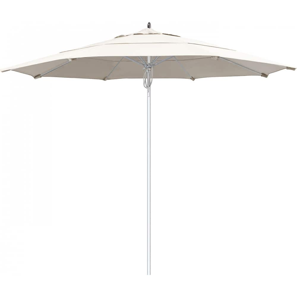 California Umbrella - Patio Umbrellas; Umbrella Diameter (Inch): 132 ; Height (Feet): 8.666 ; Fabric Color: Natural ; Base Included: No ; Frame Material: Aluminum ; Frame Color: Silver - Exact Industrial Supply