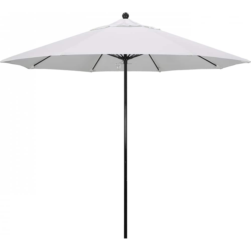 California Umbrella - Patio Umbrellas; Umbrella Diameter (Inch): 108 ; Height (Feet): 8.750 ; Fabric Color: Natural ; Base Included: No ; Frame Material: Fiberglass-reinforced Nylon ; Frame Color: Black - Exact Industrial Supply