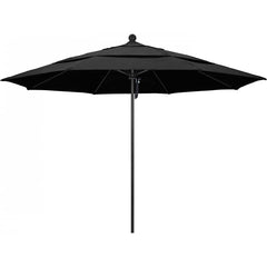 California Umbrella - Patio Umbrellas; Umbrella Diameter (Inch): 132 ; Height (Feet): 8.916 ; Fabric Color: Black ; Base Included: No ; Frame Material: Aluminum ; Frame Color: Black - Exact Industrial Supply