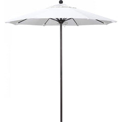 California Umbrella - Patio Umbrellas; Umbrella Diameter (Inch): 90 ; Height (Feet): 8.000 ; Fabric Color: White ; Base Included: No ; Frame Material: Aluminum ; Frame Color: Bronze - Exact Industrial Supply