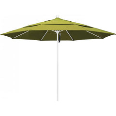 California Umbrella - Patio Umbrellas; Umbrella Diameter (Inch): 132 ; Height (Feet): 8.916 ; Fabric Color: Kiwi ; Base Included: No ; Frame Material: Aluminum ; Frame Color: White - Exact Industrial Supply