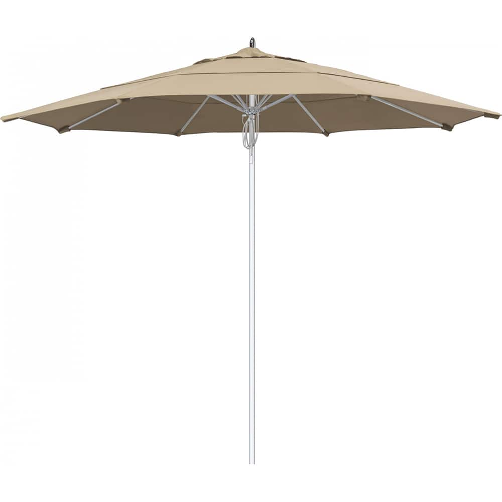 California Umbrella - Patio Umbrellas; Umbrella Diameter (Inch): 132 ; Height (Feet): 8.666 ; Fabric Color: Antique Beige ; Base Included: No ; Frame Material: Aluminum ; Frame Color: Silver - Exact Industrial Supply