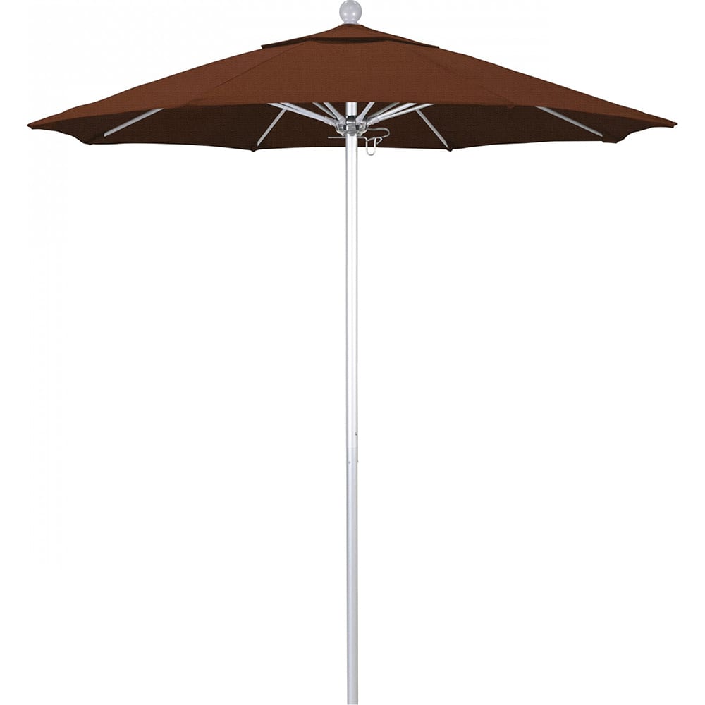 California Umbrella - Patio Umbrellas; Umbrella Diameter (Inch): 90 ; Height (Feet): 8.000 ; Fabric Color: Terracotta ; Base Included: No ; Frame Material: Aluminum ; Frame Color: Silver - Exact Industrial Supply