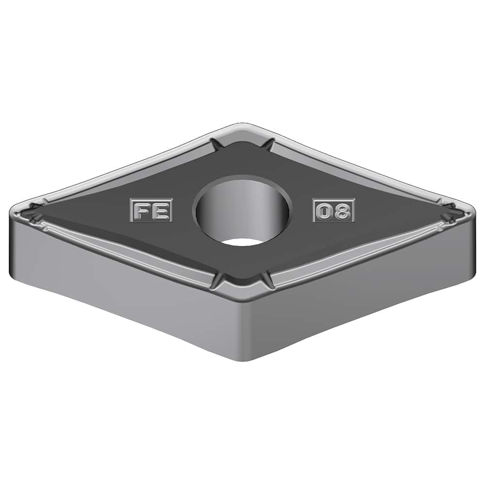 DNMG441EFE AC8025P Carbide Turning Insert Absotech Finish, 0.6102″ Long, 1/2″ Inscribed Circle, 0.0157″ Corner Radius, 1/4″ Thick, 55° Included Angle, Series AC8000P