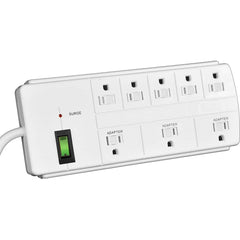 GoGreen Power - Power Outlet Strips; Amperage: 15 ; Voltage: 125 ; Number of Outlets: 8 ; Material: Plastic ; Mounting Type: Floor ; Cord Length (Feet): 6