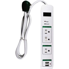 GoGreen Power - Power Outlet Strips; Amperage: 15 ; Voltage: 125 ; Number of Outlets: 3 ; Material: Plastic ; Mounting Type: Floor ; Cord Length (Feet): 3 - Exact Industrial Supply