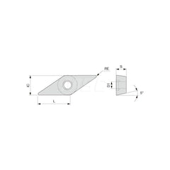 Turning Insert:  VBMT331CM T515,  Solid Carbide TiCN & Al2O3 Finish,  Neutral,  3/8″ Inscribed Circle,  0.0160″ Corner Radius,  35.0 &deg N/A Diamond,  Series  VBMT
