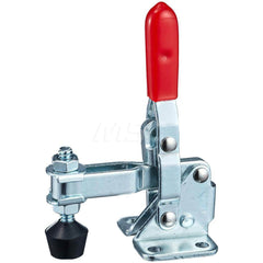 Manual Hold-Down Toggle Clamp: Vertical, 110 lb Capacity, U-Bar, Flanged Base 56 ° Handle Movement, 100 ° Bar Opening, Steel