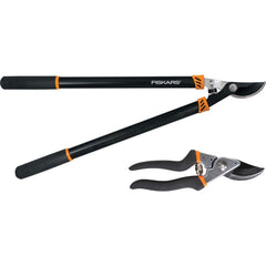 Fiskars - Loppers, Hedge Shears & Pruners Type: Lopper & Pruner Set Blade Material: Stainless Steel w/Non-Stick Coating - Americas Industrial Supply