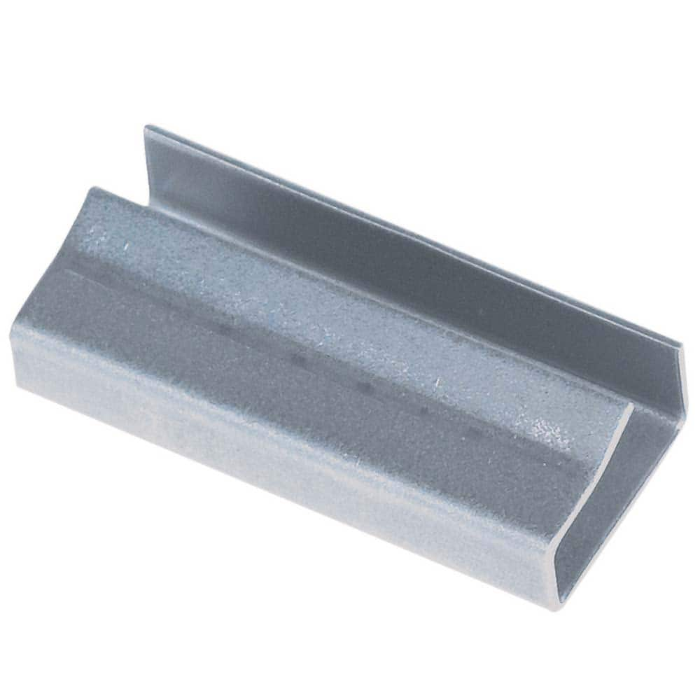 Metal Poly Strapping Seals, Open/Snap On, 1/2', Silver, 1000/Case