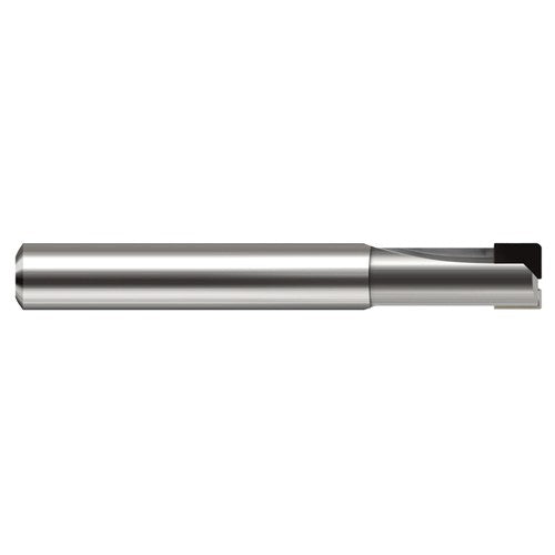 Diamond End Mills for Non-Ferrous Materials - PCD Diamond - 0.5000″ (1/2″) Cutter Diameter × 0.0300″ Radius × 0.2500″ (1/4″) Length of Cut PCD Corner Radius End Mill, 2 Flutes - Exact Industrial Supply