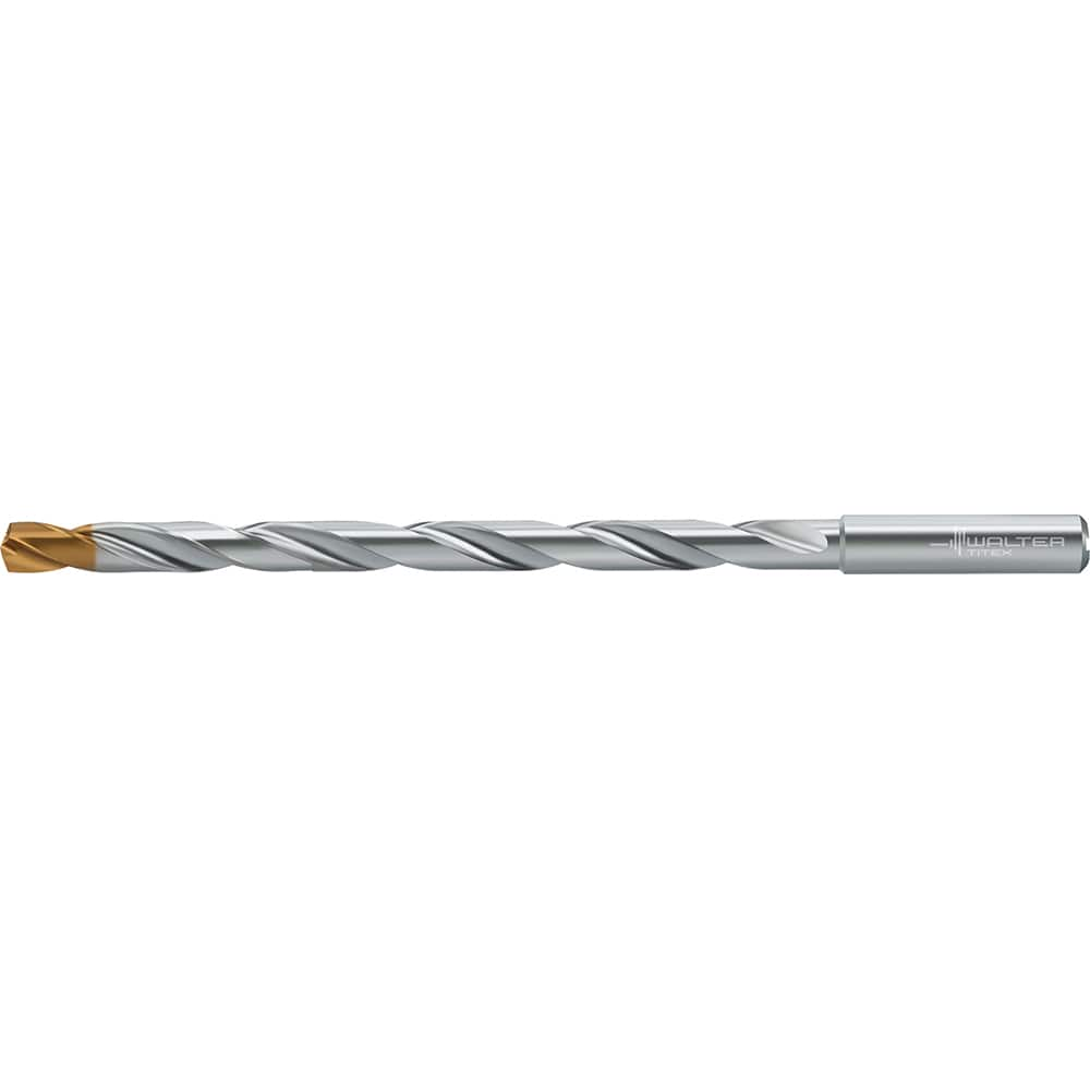 Extra Length Drill Bit: 0.689″ Dia, 140 °, Solid Carbide TiSiAlCrN Finish, 9.213″ Flute Length, 11.22″ OAL, Straight-Cylindrical Shank, Series DC160-12-A1