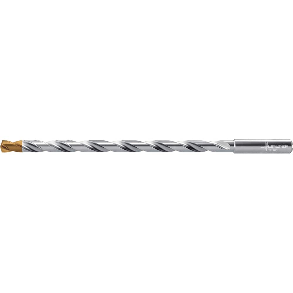 Extra Length Drill Bit: 0.4375″ Dia, 140 °, Solid Carbide TiSiAlCrN Finish, 8.504″ Flute Length, 10.433″ OAL, Straight-Cylindrical Shank, Series DC160-16-A1