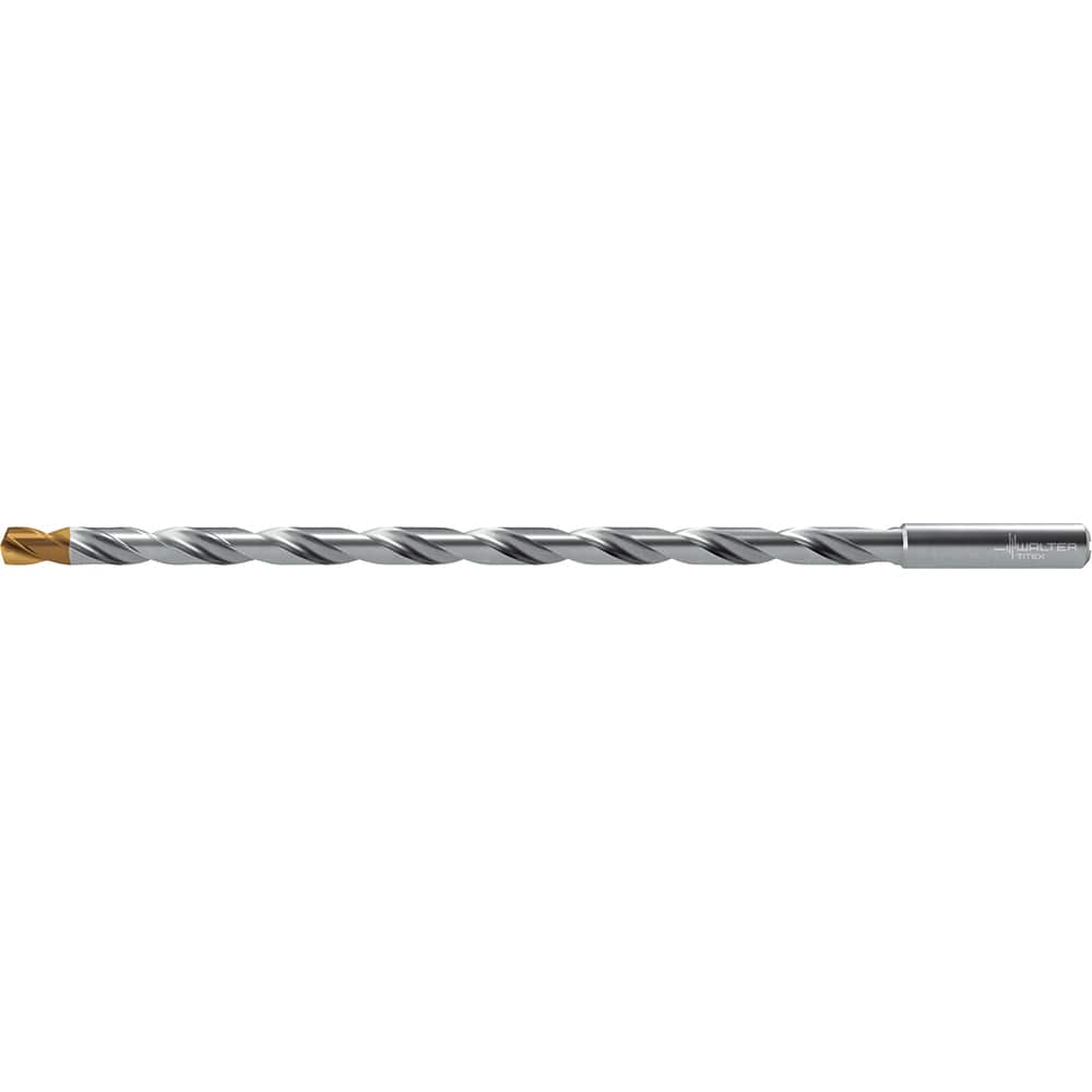 Extra Length Drill Bit: 0.315″ Dia, 140 °, Solid Carbide TiSiAlCrN Finish, 7.244″ Flute Length, 8.74″ OAL, Straight-Cylindrical Shank, Series DC160-20-A1