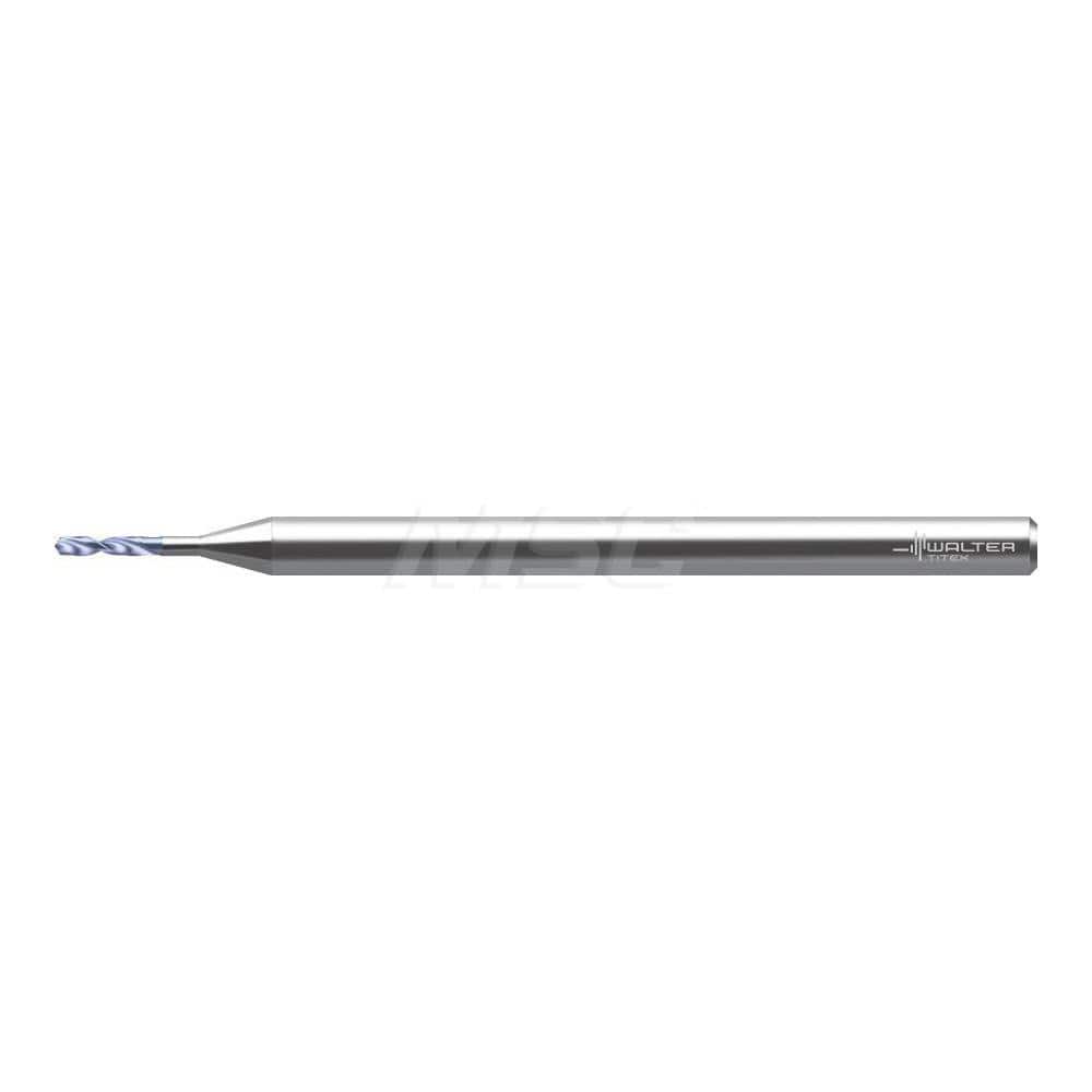 Micro Drill Bit: 0.0313″ Dia, 150 °, Solid Carbide AlCrN Finish, 1.89″ OAL, RH Cut, Straight-Cylindrical Shank, Series DB131-02-A0