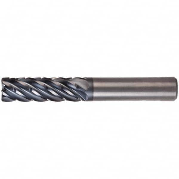 Kennametal - 3/8" Diam 6 Flute Solid Carbide 0.03" Corner Radius End Mill - Americas Industrial Supply