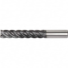 Corner Radius End Mill: 1/4″ Dia, 1-1/4″ LOC, 0.03″ Radius, 5 Flutes, Solid Carbide 3″ OAL, 1/4″ Shank Dia, 40 ° Helix, AlTiN Coated, Corner Radius End, Series KOR5