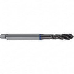 Spiral Flute Tap: M8 x 1.25, Metric, 3 Flute, Semi-Bottoming, 6H + 0.1 Class of Fit, TiAlN Finish Right Hand Flute, Right Hand Thread, D13 & D14, Series 4627