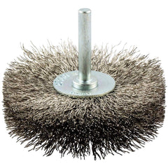 Norton - 3" OD, Crimped Stainless Steel Wheel Brush - Americas Industrial Supply