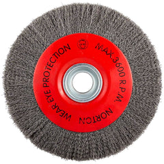 Norton - 10" OD, 3/4" Arbor Hole, Crimped Carbon Wheel Brush - Americas Industrial Supply