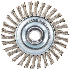 Norton - 4" OD, 5/8-11 Arbor Hole, Stringer Bead Twist Knot Stainless Steel Wheel Brush - Americas Industrial Supply