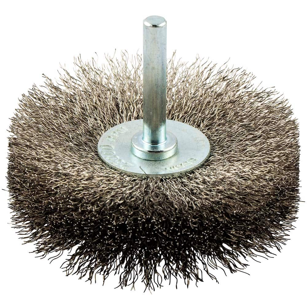 Norton - 3" OD, Crimped Stainless Steel Wheel Brush - Americas Industrial Supply