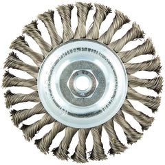 Norton - 6" OD, 5/8-11 Arbor Hole, Knotted Stainless Steel Wheel Brush - Americas Industrial Supply