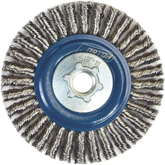 Norton - 4" OD, 5/8-11 Arbor Hole, Stringer Bead Twist Knot Stainless Steel Wheel Brush - Americas Industrial Supply