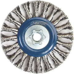 Norton - 4-1/2" OD, 5/8-11 Arbor Hole, Knotted Stainless Steel Wheel Brush - Americas Industrial Supply