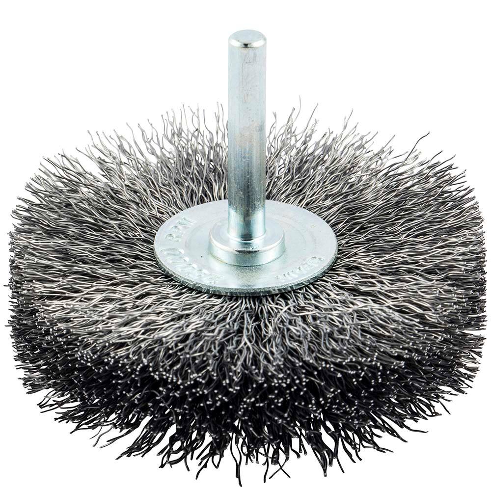 Norton - 3" OD, Crimped Carbon Wheel Brush - Americas Industrial Supply